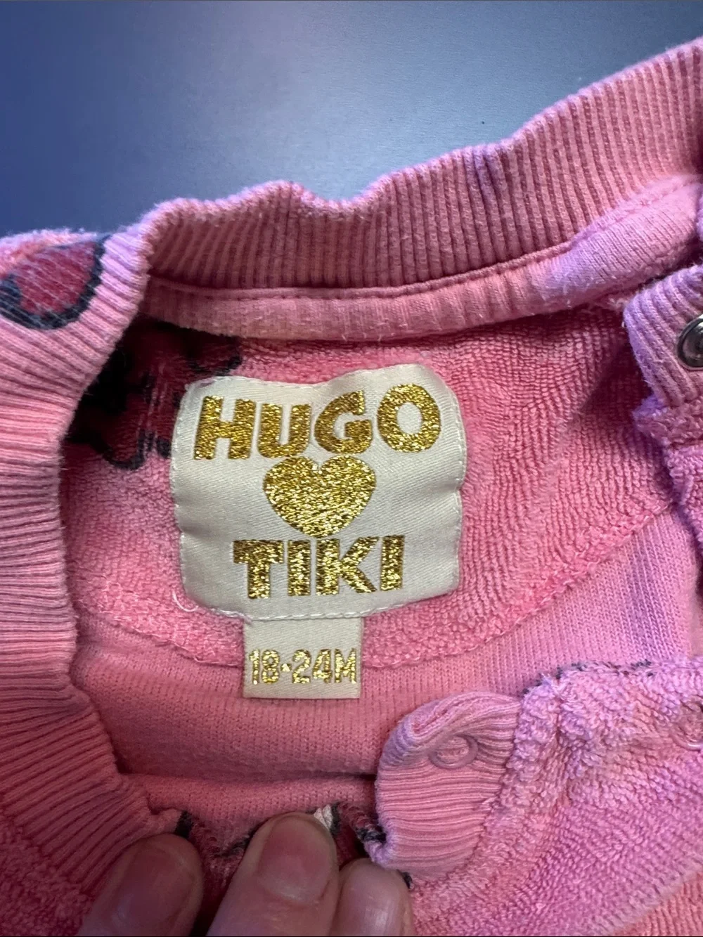 Kids Plush Pink Sweatshirt with Red Bear Faces